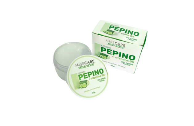 Gel Creme Facial Extrato De Pepino + Vitamina B5 – Miss Rose