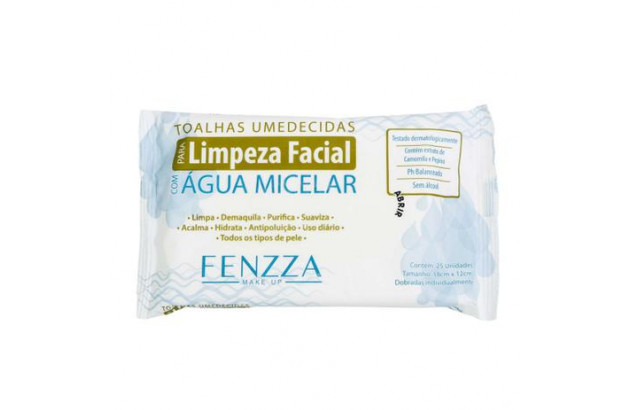 Toalhas Umedecidas Para Limpeza Facial Com Água Micelar Fenzza Make Up