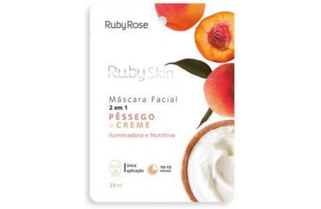 Mascara facial 2 em 1 Ruby Rose- Pessego + Creme